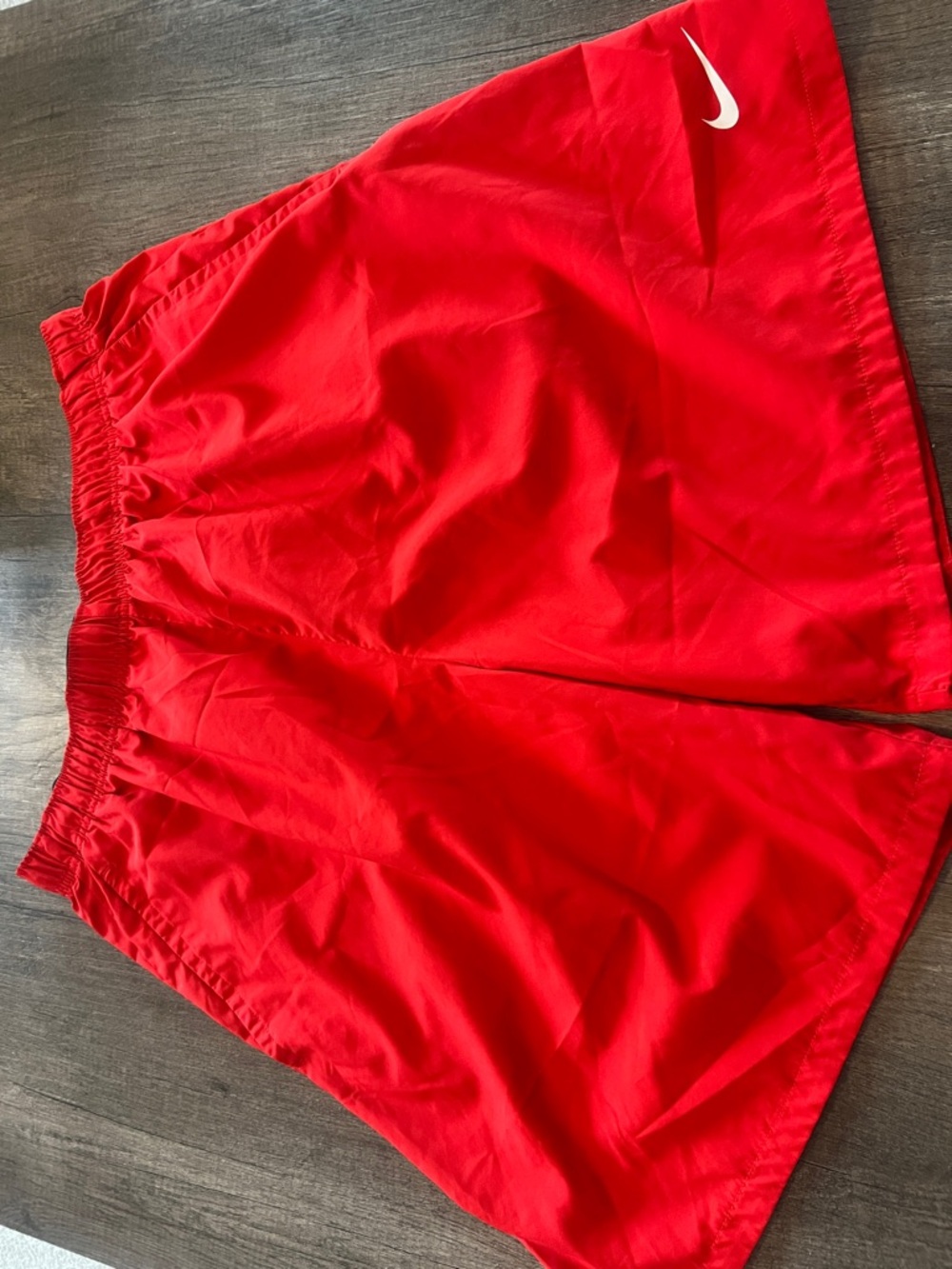 Nike Red Running Shorts with White Swoosh